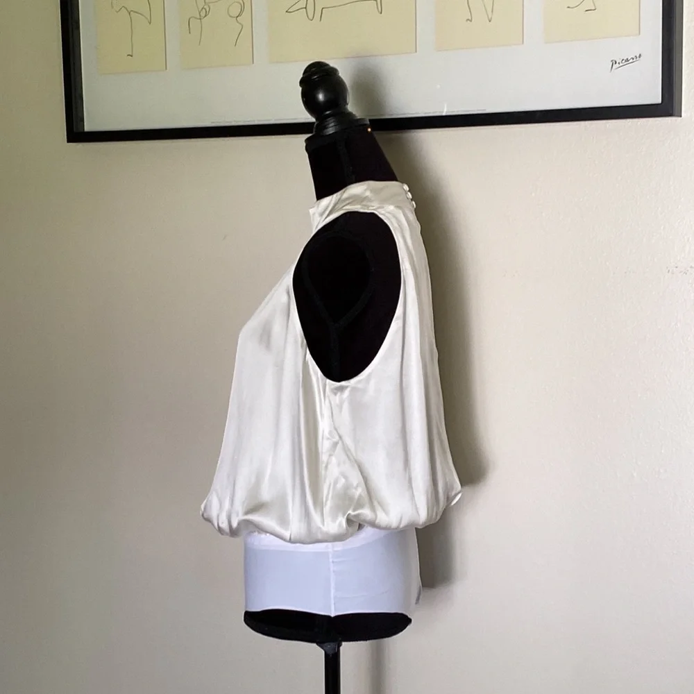 Kands London white pure silk halter neck blouse - Picture 4 of 9